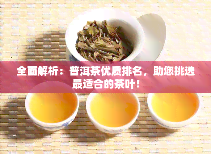 全面解析：普洱茶优质排名，助您挑选最适合的茶叶！