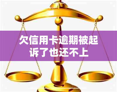 欠信用卡逾期被起诉了也还不上