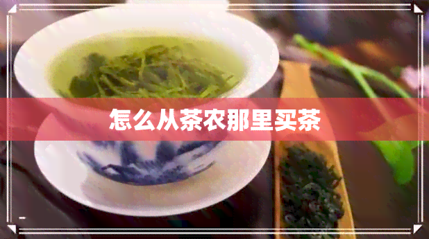 怎么从茶农那里买茶