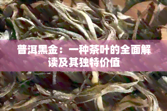 普洱黑金：一种茶叶的全面解读及其独特价值