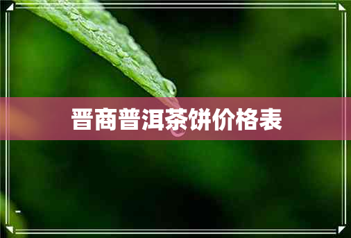 晋商普洱茶饼价格表