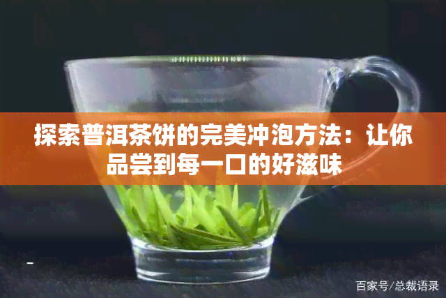 探索普洱茶饼的完美冲泡方法：让你品尝到每一口的好滋味