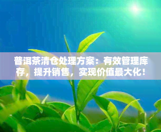 普洱茶清仓处理方案：有效管理库存，提升销售，实现价值更大化！