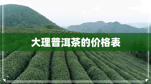 大理普洱茶的价格表