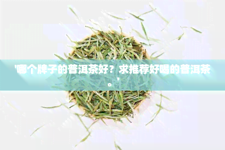 '哪个牌子的普洱茶好？求推荐好喝的普洱茶。'