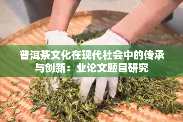 普洱茶文化在现代社会中的传承与创新：业论文题目研究