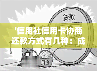 '信用社信用卡协商还款方式有几种：成功案例与优解析'