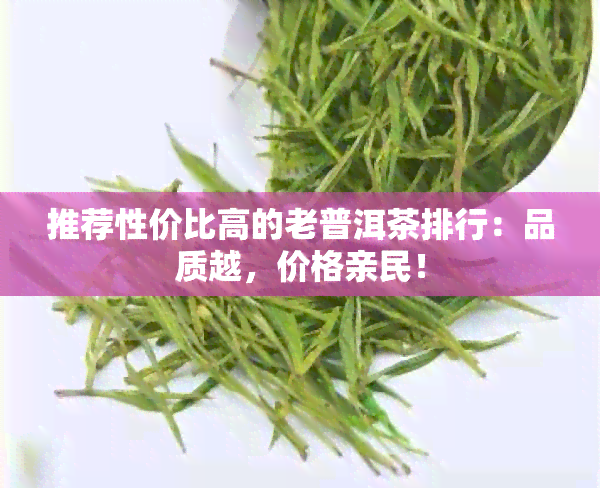 推荐性价比高的老普洱茶排行：品质越，价格亲民！