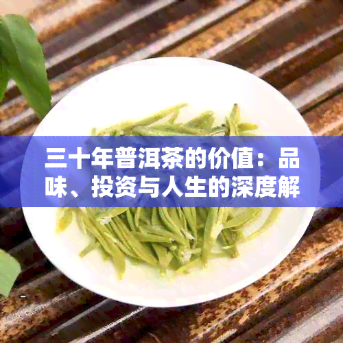 三十年普洱茶的价值：品味、投资与人生的深度解析