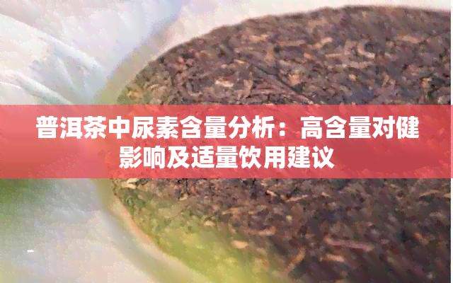 普洱茶中尿素含量分析：高含量对健影响及适量饮用建议