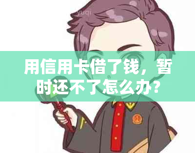 用信用卡借了钱，暂时还不了怎么办？