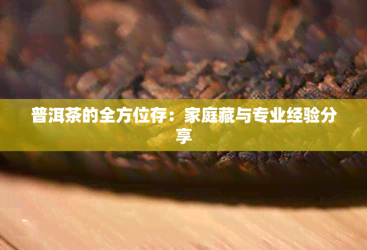 普洱茶的全方位存：家庭藏与专业经验分享