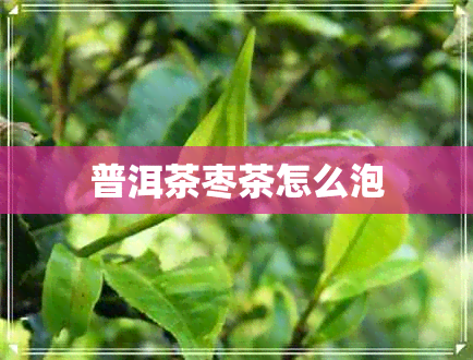 普洱茶枣茶怎么泡