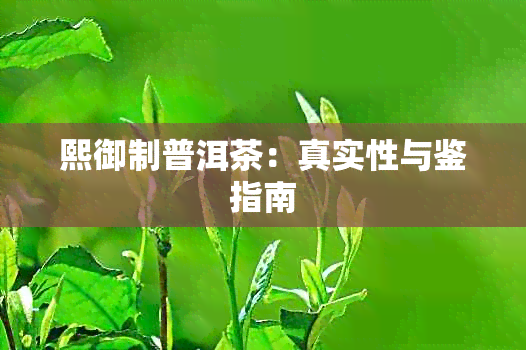 熙御制普洱茶：真实性与鉴指南