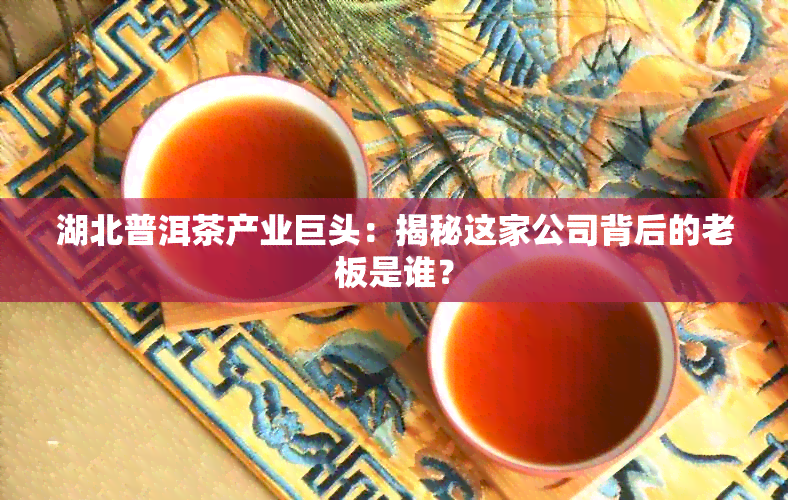 湖北普洱茶产业巨头：揭秘这家公司背后的老板是谁？