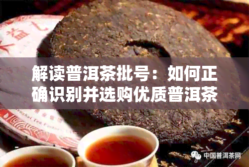 解读普洱茶批号：如何正确识别并选购优质普洱茶？