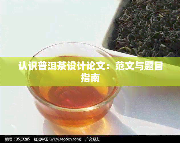 认识普洱茶设计论文：范文与题目指南