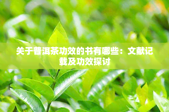 关于普洱茶功效的书有哪些：文献记载及功效探讨