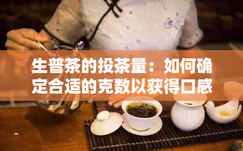 生普茶的投茶量：如何确定合适的克数以获得口感？