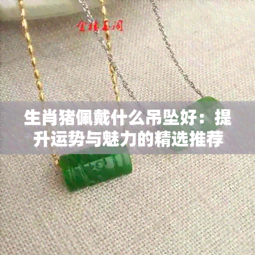 生肖猪佩戴什么吊坠好：提升运势与魅力的精选推荐