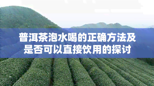 普洱茶泡水喝的正确方法及是否可以直接饮用的探讨