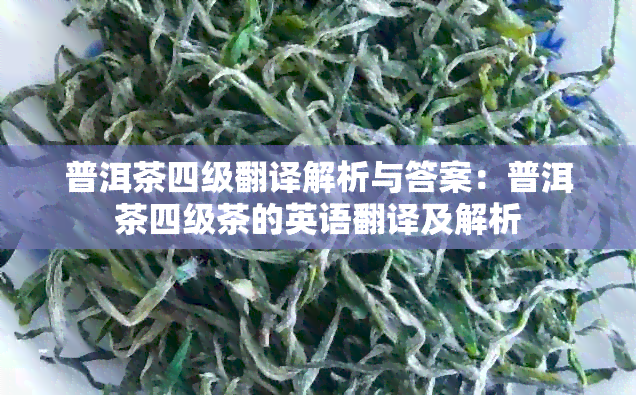 普洱茶四级翻译解析与答案：普洱茶四级茶的英语翻译及解析