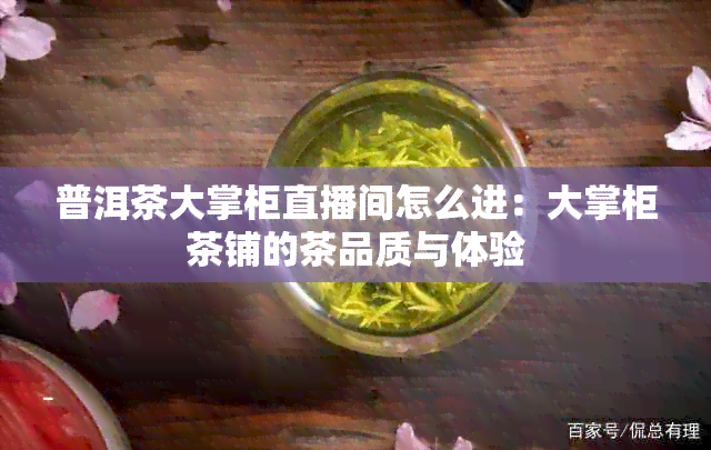 普洱茶大掌柜直播间怎么进：大掌柜茶铺的茶品质与体验