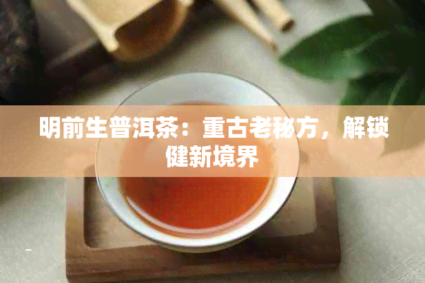 明前生普洱茶：重古老秘方，解锁健新境界