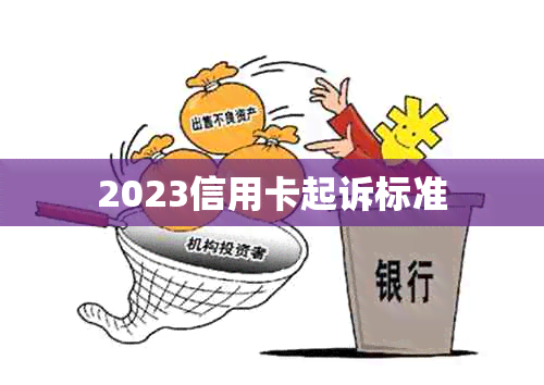 2023信用卡起诉标准