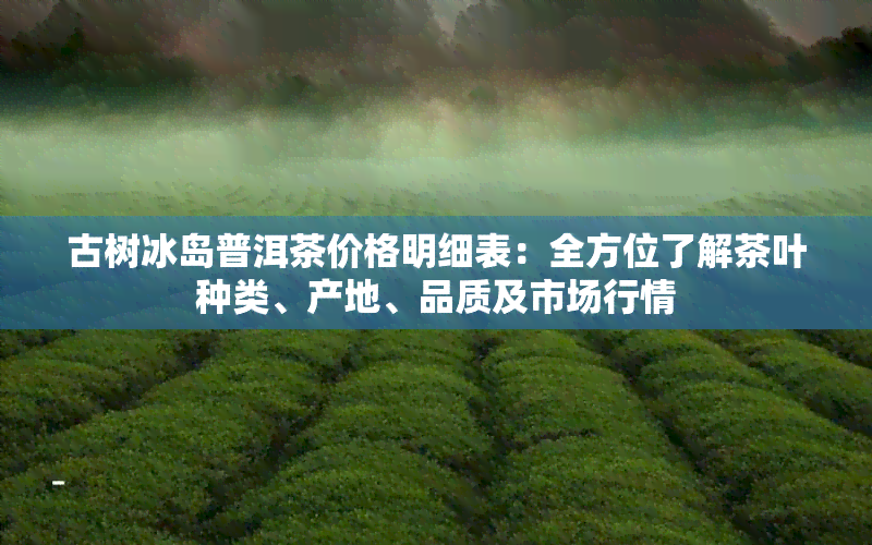 古树冰岛普洱茶价格明细表：全方位了解茶叶种类、产地、品质及市场行情