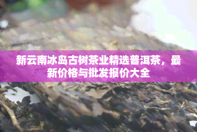 新云南冰岛古树茶业精选普洱茶，最新价格与批发报价大全