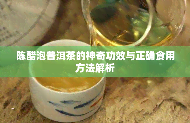 陈醋泡普洱茶的神奇功效与正确食用方法解析