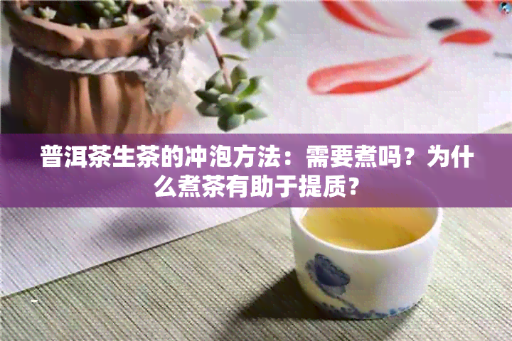 普洱茶生茶的冲泡方法：需要煮吗？为什么煮茶有助于提质？