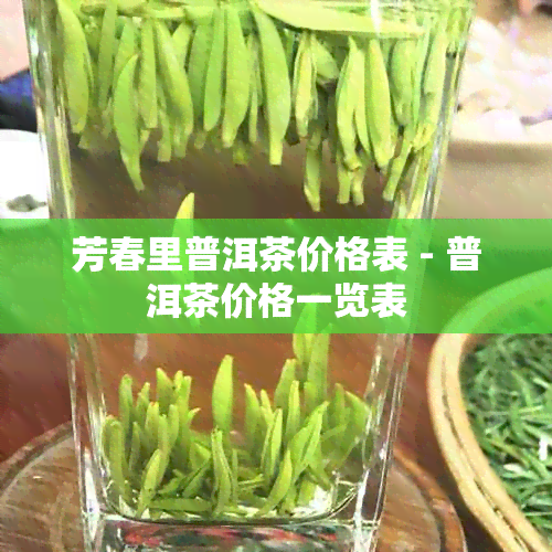 芳春里普洱茶价格表 - 普洱茶价格一览表