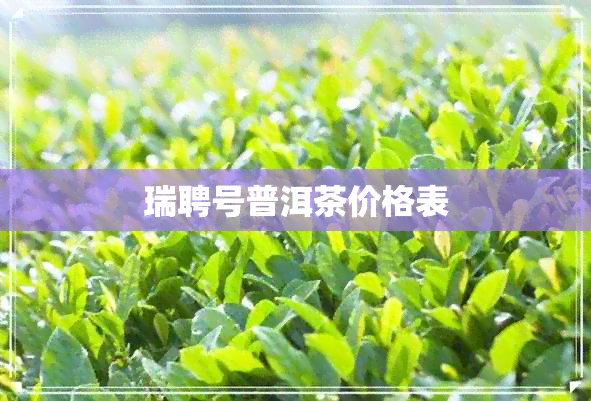 瑞聘号普洱茶价格表