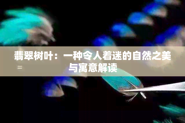 翡翠树叶：一种令人着迷的自然之美与寓意解读