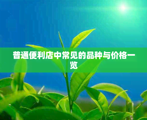 普通便利店中常见的品种与价格一览