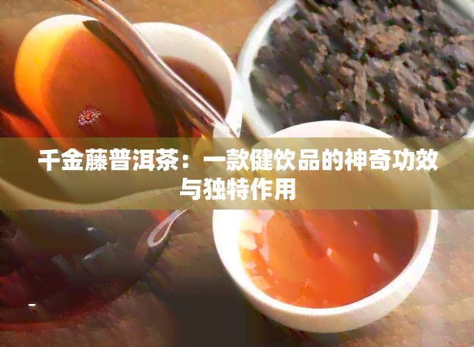 千金藤普洱茶：一款健饮品的神奇功效与独特作用