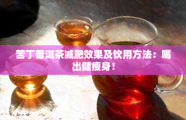 苦丁普洱茶减肥效果及饮用方法：喝出健瘦身！