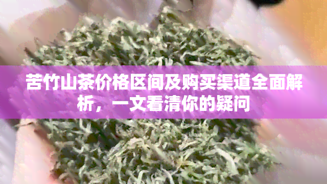 苦竹山茶价格区间及购买渠道全面解析，一文看清你的疑问