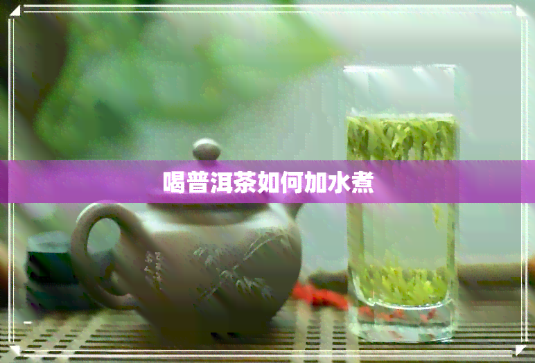 喝普洱茶如何加水煮