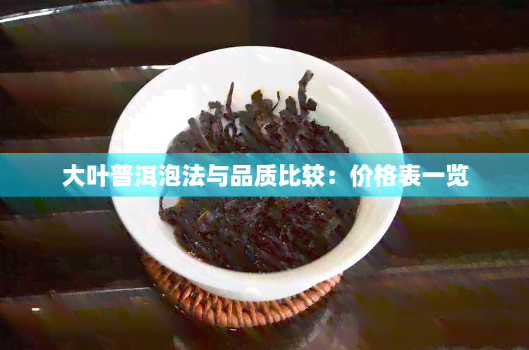 大叶普洱泡法与品质比较：价格表一览