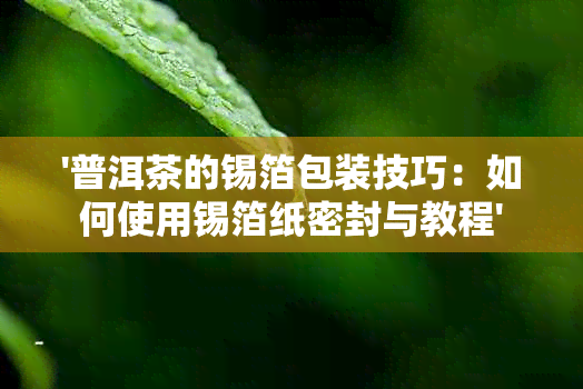 '普洱茶的锡箔包装技巧：如何使用锡箔纸密封与教程'