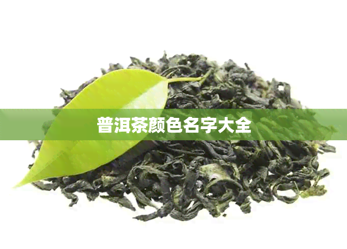 普洱茶颜色名字大全