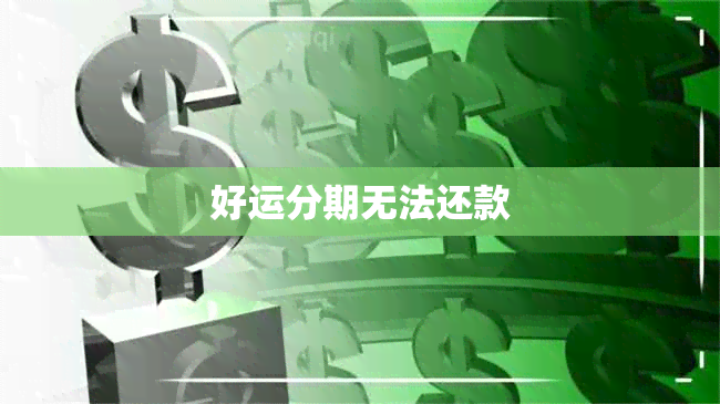 好运分期无法还款