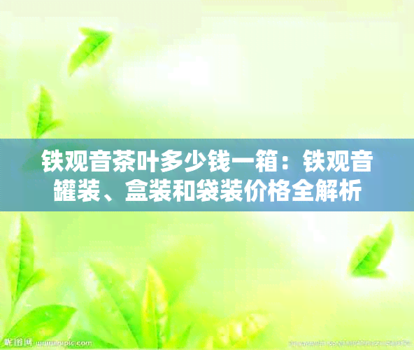 铁观音茶叶多少钱一箱：铁观音罐装、盒装和袋装价格全解析