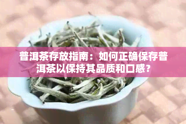 普洱茶存放指南：如何正确保存普洱茶以保持其品质和口感？