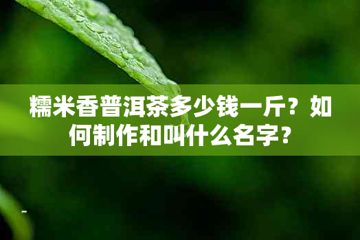 糯米香普洱茶多少钱一斤？如何制作和叫什么名字？