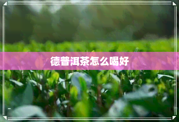 德普洱茶怎么喝好