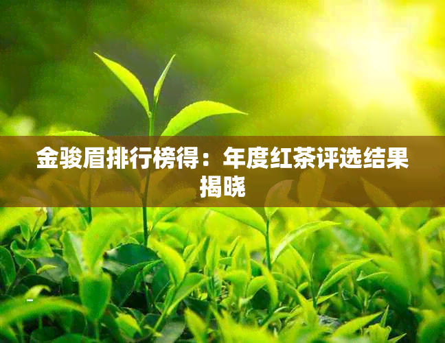 金骏眉排行榜得：年度红茶评选结果揭晓